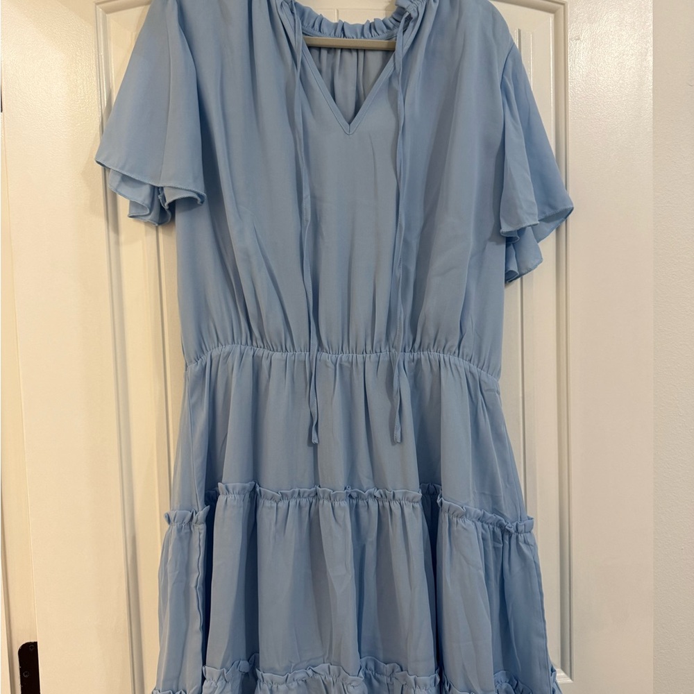 Light Blue Ruffle Dress